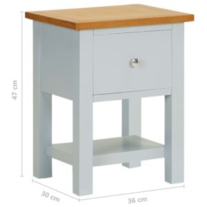 Aplusliving-Nightstand 36x30x47 cm Solid Oak Wood