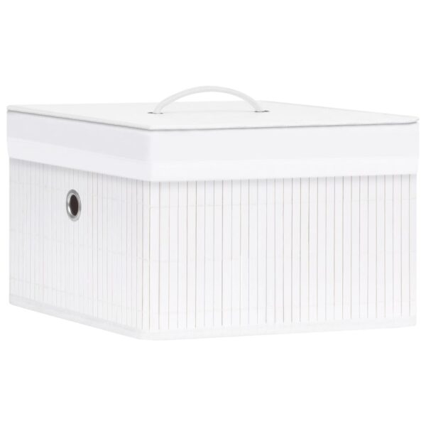 Aplusliving-Bamboo Storage Boxes 4 pcs White