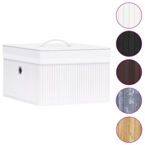 Aplusliving-Bamboo Storage Boxes 4 pcs White