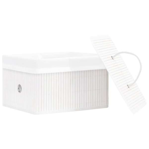 Aplusliving-Bamboo Storage Boxes 4 pcs White