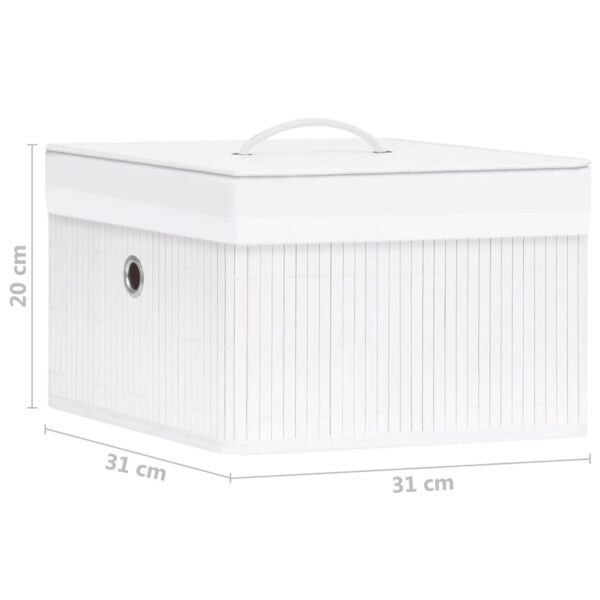 Aplusliving-Bamboo Storage Boxes 4 pcs White