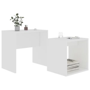 Aplusliving-Coffee Table Set White 48x30x45 cm Engineered Wood