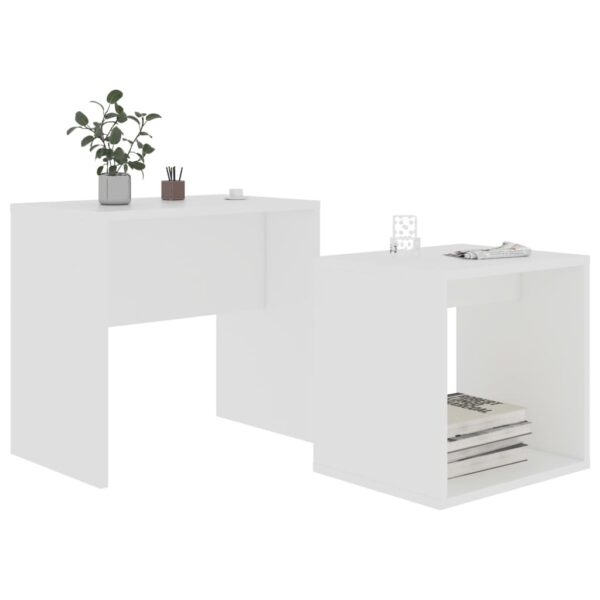 Aplusliving-Coffee Table Set White 48x30x45 cm Engineered Wood