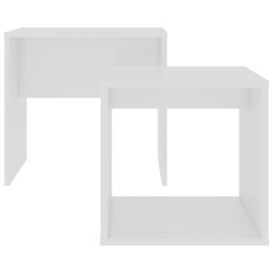 Aplusliving-Coffee Table Set White 48x30x45 cm Engineered Wood