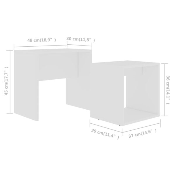 Aplusliving-Coffee Table Set White 48x30x45 cm Engineered Wood