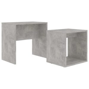 Aplusliving-Coffee Table Set Concrete Grey 48x30x45 cm Engineered Wood