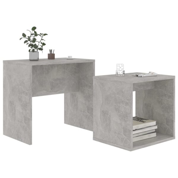 Aplusliving-Coffee Table Set Concrete Grey 48x30x45 cm Engineered Wood