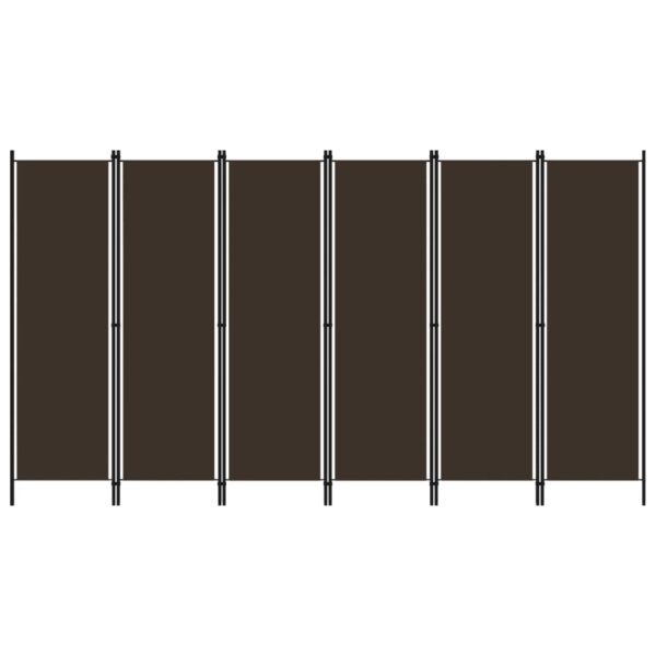 Aplusliving-6-Panel Room Divider Brown 300x180 cm