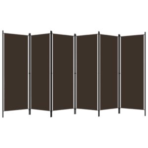 Aplusliving-6-Panel Room Divider Brown 300x180 cm