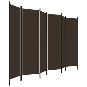 Aplusliving-6-Panel Room Divider Brown 300x180 cm