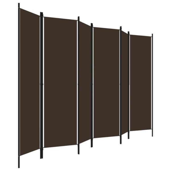 Aplusliving-6-Panel Room Divider Brown 300x180 cm