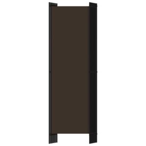 Aplusliving-6-Panel Room Divider Brown 300x180 cm