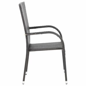 Aplusliving-Stackable Outdoor Chairs 4 pcs Poly Rattan Brown