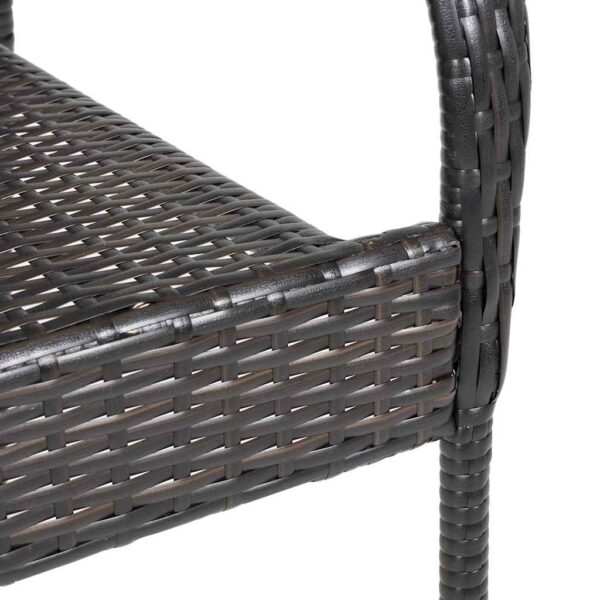 Aplusliving-Stackable Outdoor Chairs 4 pcs Poly Rattan Brown