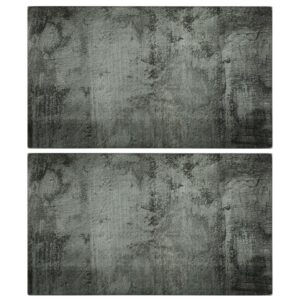 Aplusliving-Chopping Boards 2 pcs with Concrete Pattern Tempered Glass