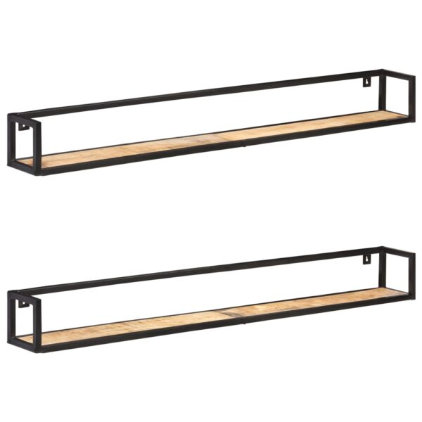 Aplusliving-Wall Shelves 2 pcs 160 cm Rough Mango Wood
