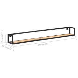 Aplusliving-Wall Shelves 2 pcs 160 cm Rough Mango Wood