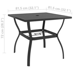 Aplusliving-Garden Table Anthracite 81.5x81.5x72 cm Steel