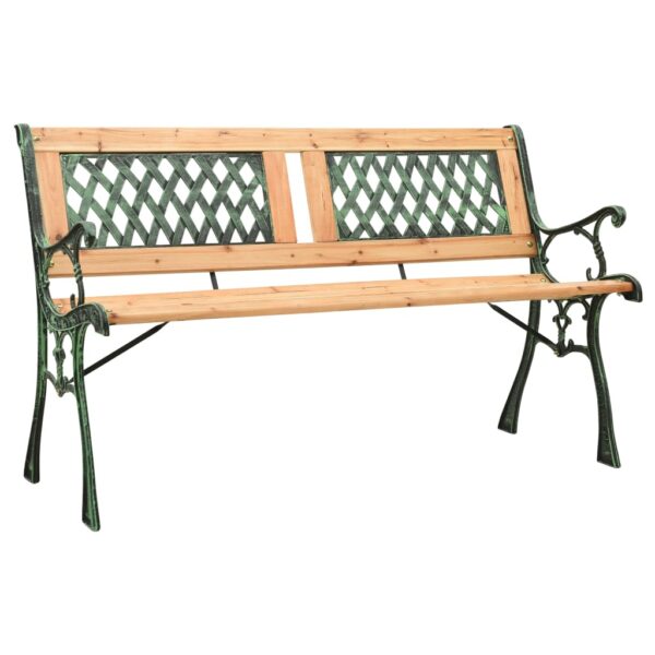 Aplusliving-Garden Bench 122 cm Cast Iron and Solid Firwood