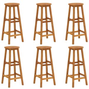 Aplusliving-Bar Stools 6 pcs Solid Acacia Wood