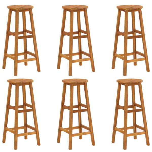 Aplusliving-Bar Stools 6 pcs Solid Acacia Wood