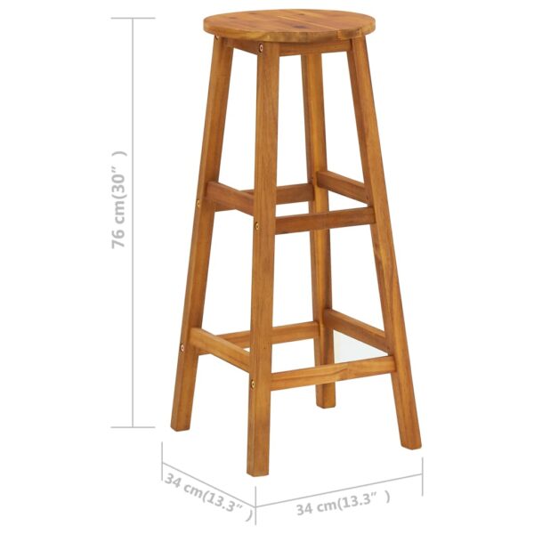Aplusliving-Bar Stools 6 pcs Solid Acacia Wood