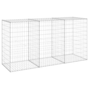 Aplusliving-Gabion Wall with Covers Galvanised Steel 200x60x100 cm