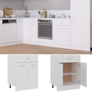 Aplusliving-Drawer Bottom Cabinet Lyon White 60x46x81.5 cm Engineered Wood