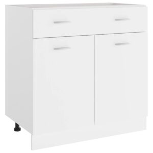 Aplusliving-Drawer Bottom Cabinet Lyon White 80x46x81.5 cm Engineered Wood