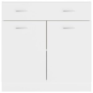 Aplusliving-Drawer Bottom Cabinet Lyon White 80x46x81.5 cm Engineered Wood