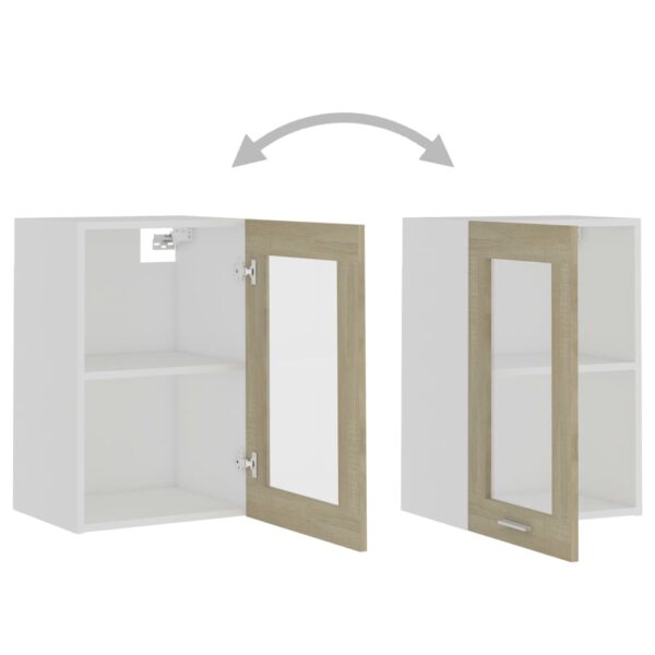 Aplusliving-Hanging Glass Cabinet Lyon Sonoma Oak 40x31x60 cm Engineered Wood