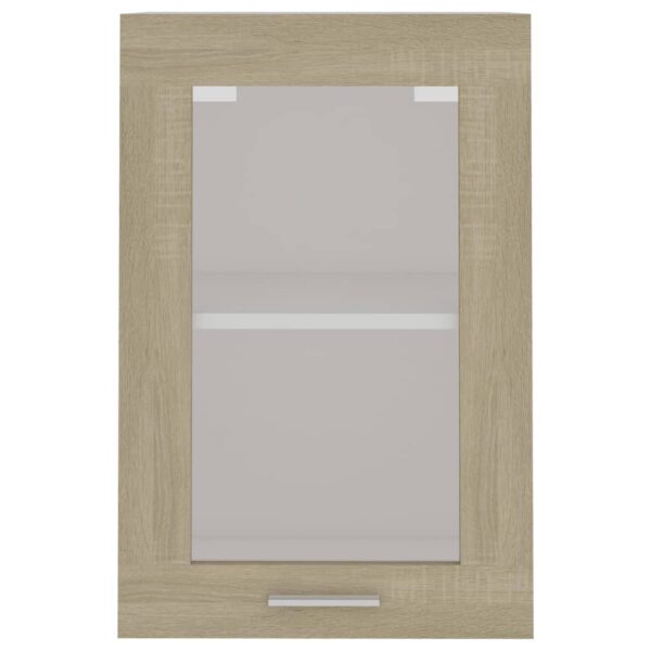 Aplusliving-Hanging Glass Cabinet Lyon Sonoma Oak 40x31x60 cm Engineered Wood
