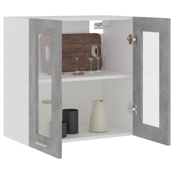 Aplusliving-Hanging Glass Cabinet Lyon Concrete Grey  60x31x60 cm Engineered Wood