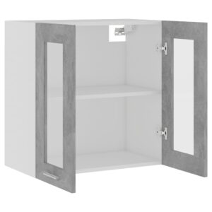 Aplusliving-Hanging Glass Cabinet Lyon Concrete Grey  60x31x60 cm Engineered Wood