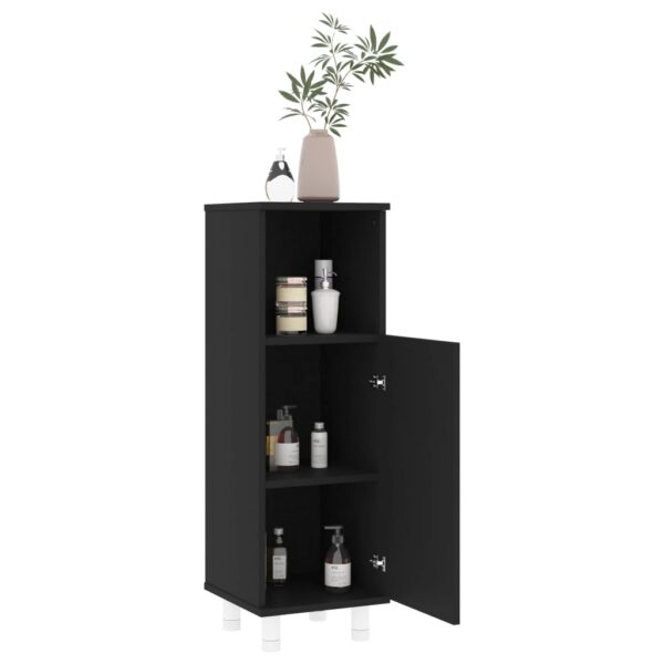 Aplusliving-Bathroom Cabinet Black 30x30x95 cm Engineered Wood