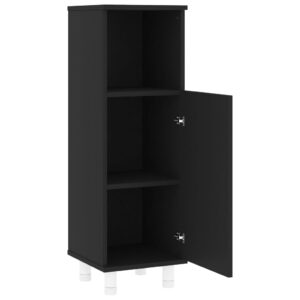 Aplusliving-Bathroom Cabinet Black 30x30x95 cm Engineered Wood