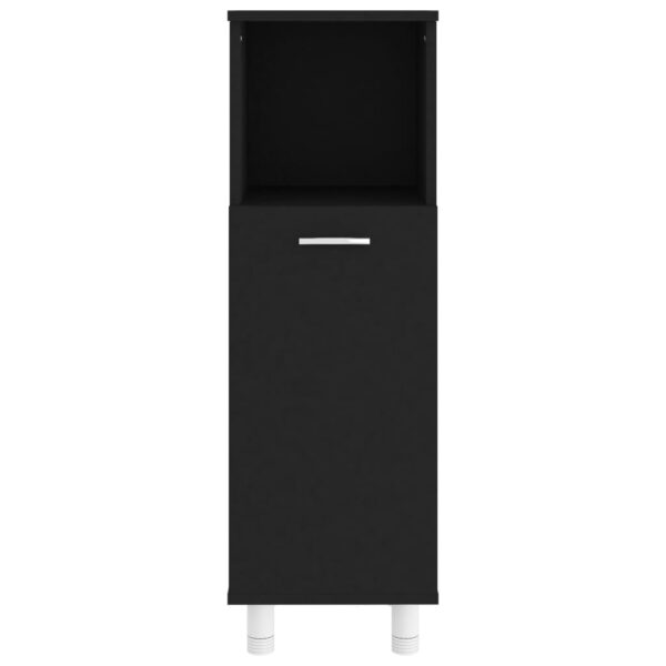 Aplusliving-Bathroom Cabinet Black 30x30x95 cm Engineered Wood