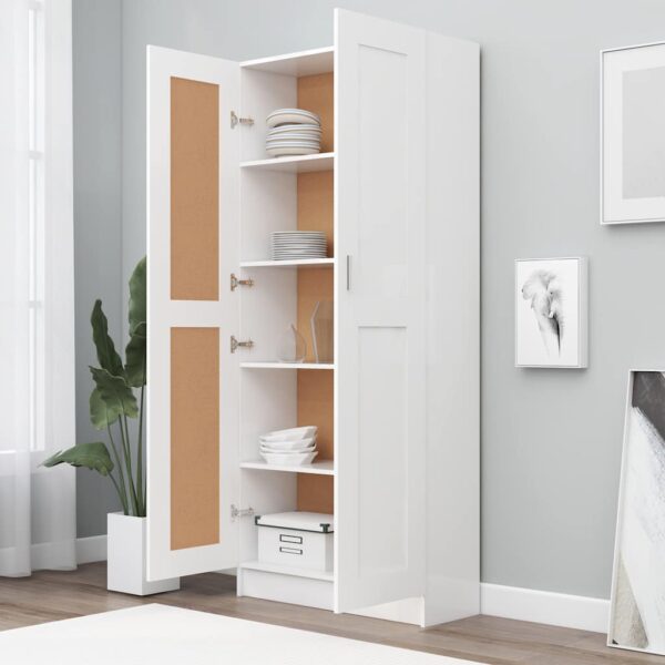 Aplusliving-Book Cabinet White 82.5x30.5x185.5 cm Engineered Wood