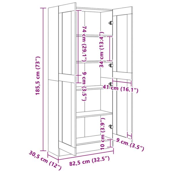 Aplusliving-Book Cabinet White 82.5x30.5x185.5 cm Engineered Wood