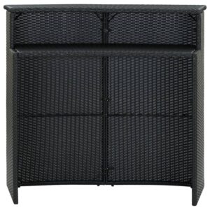 Aplusliving-Garden Bar Table Black 120x55x110 cm Poly Rattan