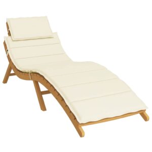 Aplusliving-Sun Lounger Cushion Cream 186x58x4cm Oxford Fabric