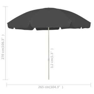 Aplusliving-Beach Parasol Anthracite 300 cm