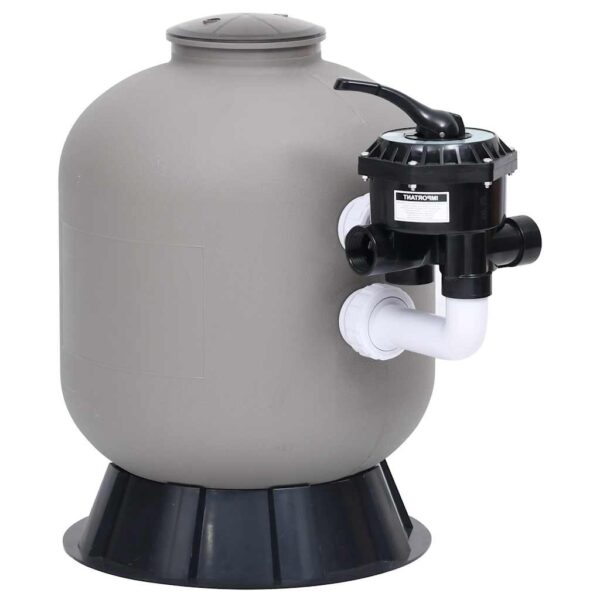 Aplusliving-Pool Sand Filter with Side Mount 6-Way Valve Grey