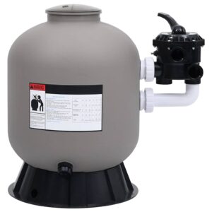 Aplusliving-Pool Sand Filter with Side Mount 6-Way Valve Grey