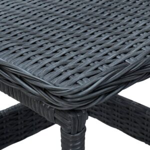 Aplusliving-Garden Table Dark Grey 45x45x46.5 cm Poly Rattan
