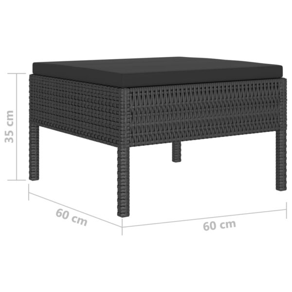 Aplusliving-4 Piece Garden Lounge Set with Cushions Poly Rattan Black