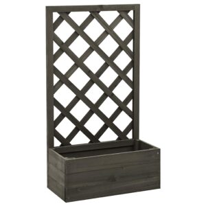 Aplusliving-Garden Trellis Planter Grey 50x25x90 cm Solid Firwood