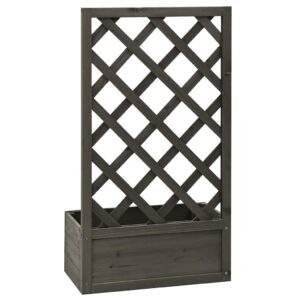Aplusliving-Garden Trellis Planter Grey 50x25x90 cm Solid Firwood