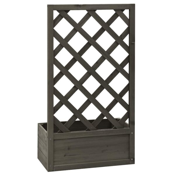 Aplusliving-Garden Trellis Planter Grey 50x25x90 cm Solid Firwood