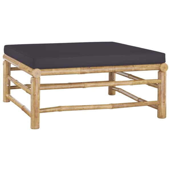 Aplusliving-4 Piece Garden Lounge Set with Dark Grey Cushions Bamboo